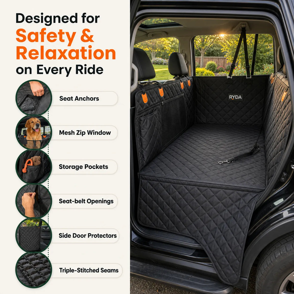 B90 PRO | The Safe Backseat Dog Bed