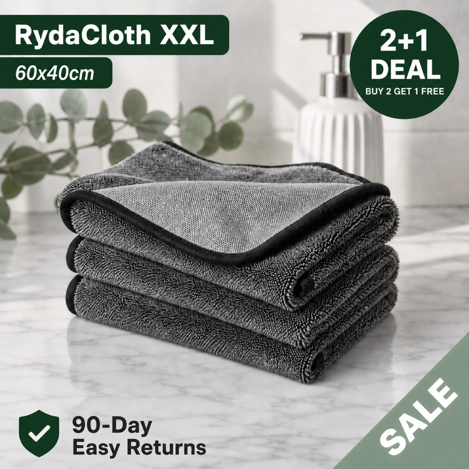 RydaCloth XXL 2+1 free bundle with 90-day easy returns