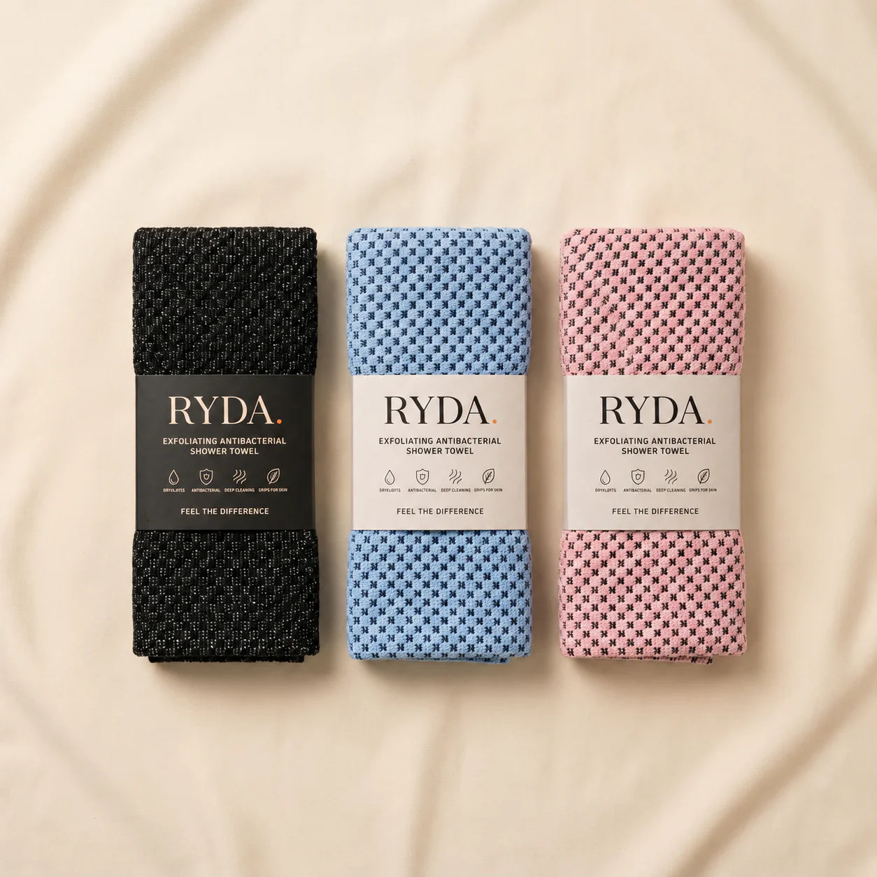 Ryda Exfoliating Antibacterial Shower Towel