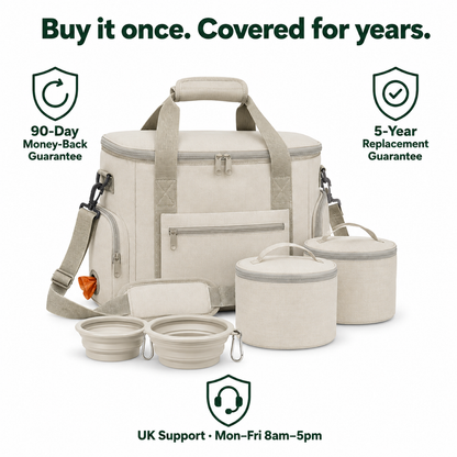5-year replacement guarantee and 90-day money-back guarantee, UK support