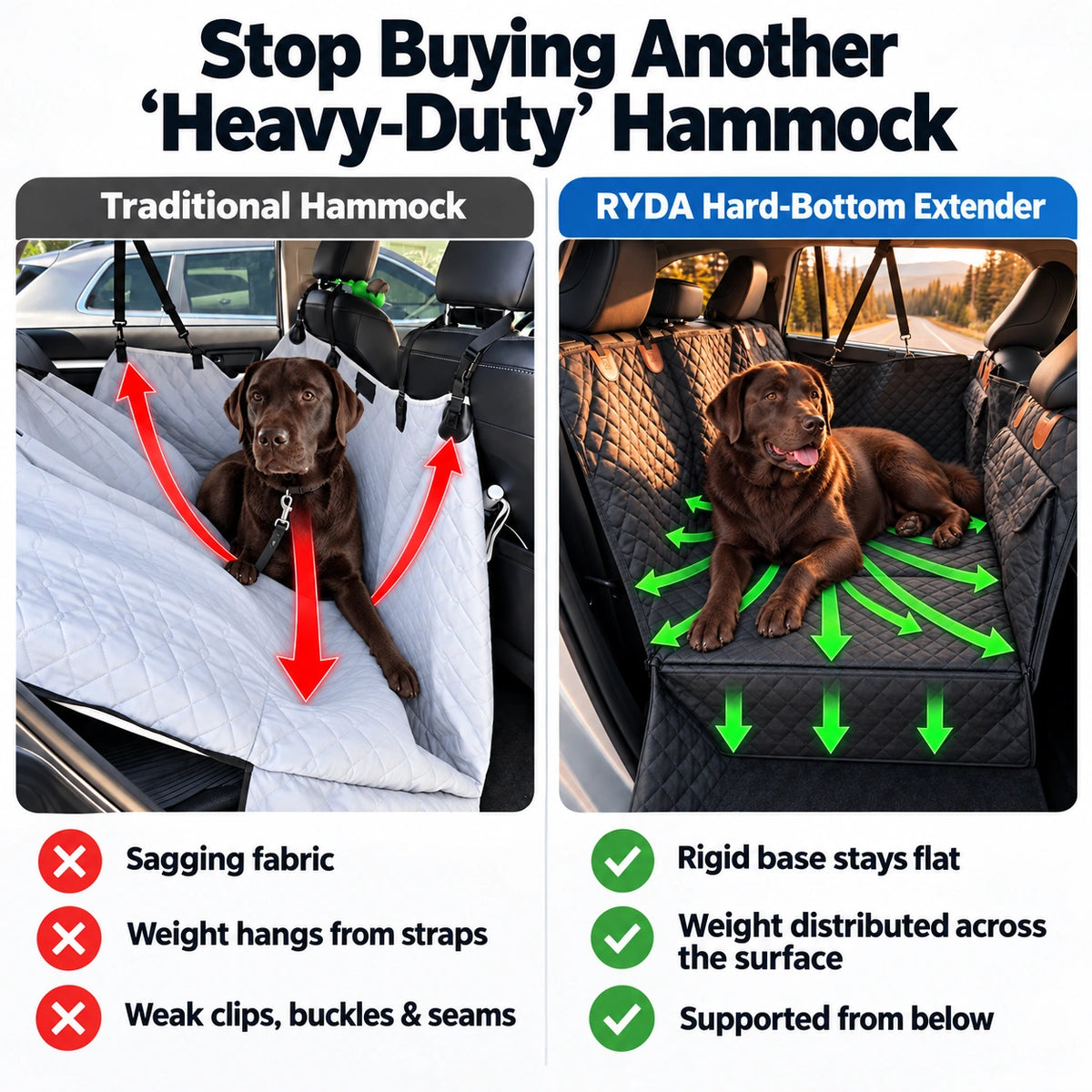 Large dog travelling in the back seat