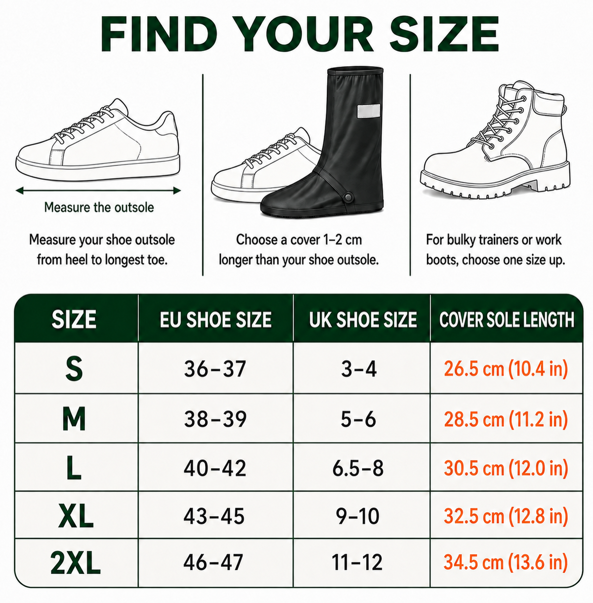 S40 PRO size guide — measure your shoe outsole