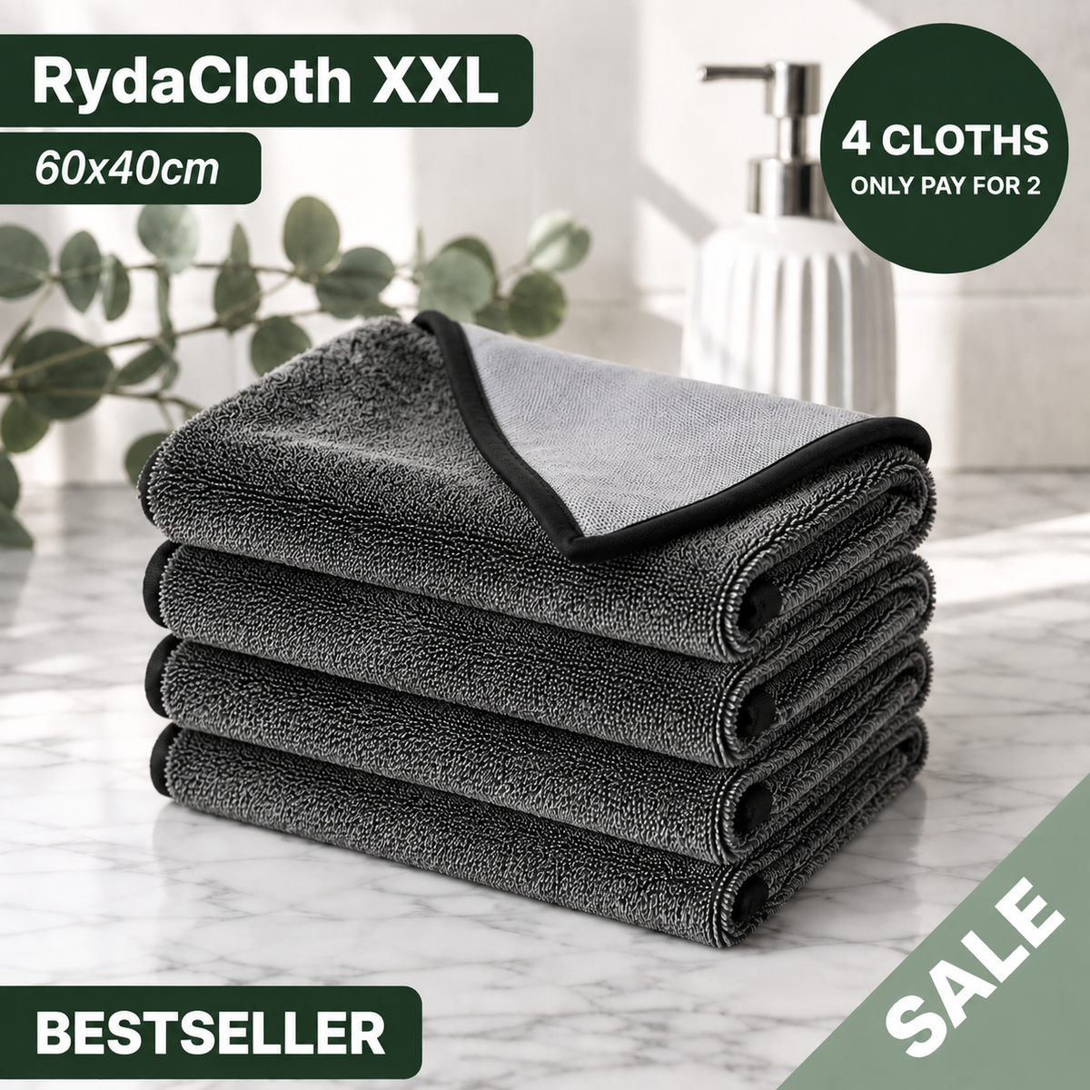 RydaCloth XXL – Streak-Free Microfibre Cleaning Cloth (60x40cm)